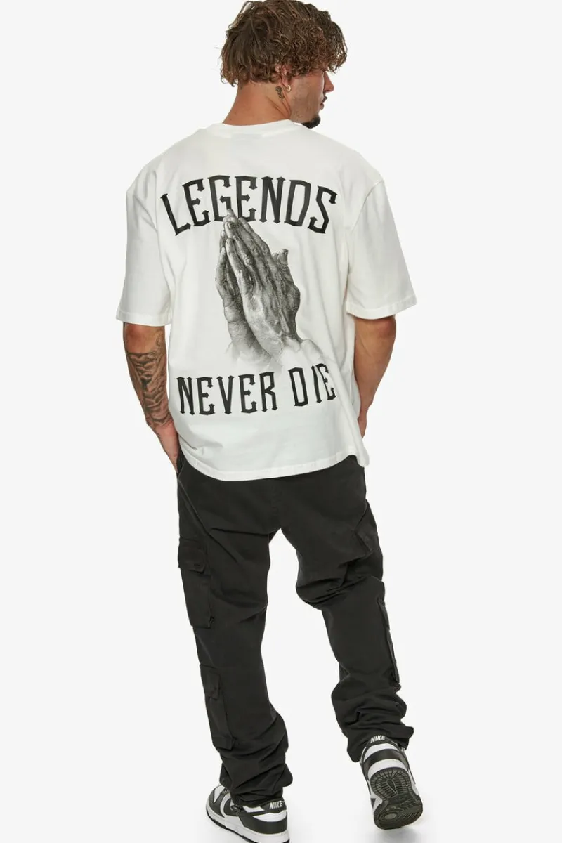 T-Shirt<Dropsize Heavy Oversize Legends Never Die T-Shirt Cream White