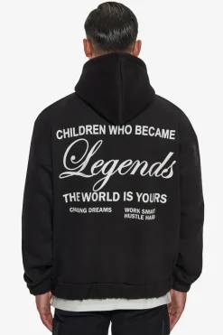 Zipper<Dropsize Heavy Oversize Legends Zip Hoodie Black
