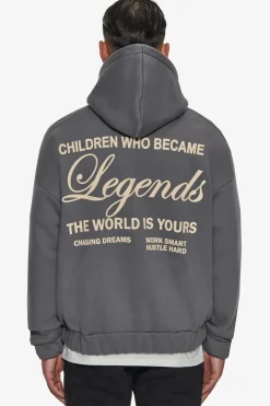 Zipper<Dropsize Heavy Oversize Legends Zip Hoodie Grey