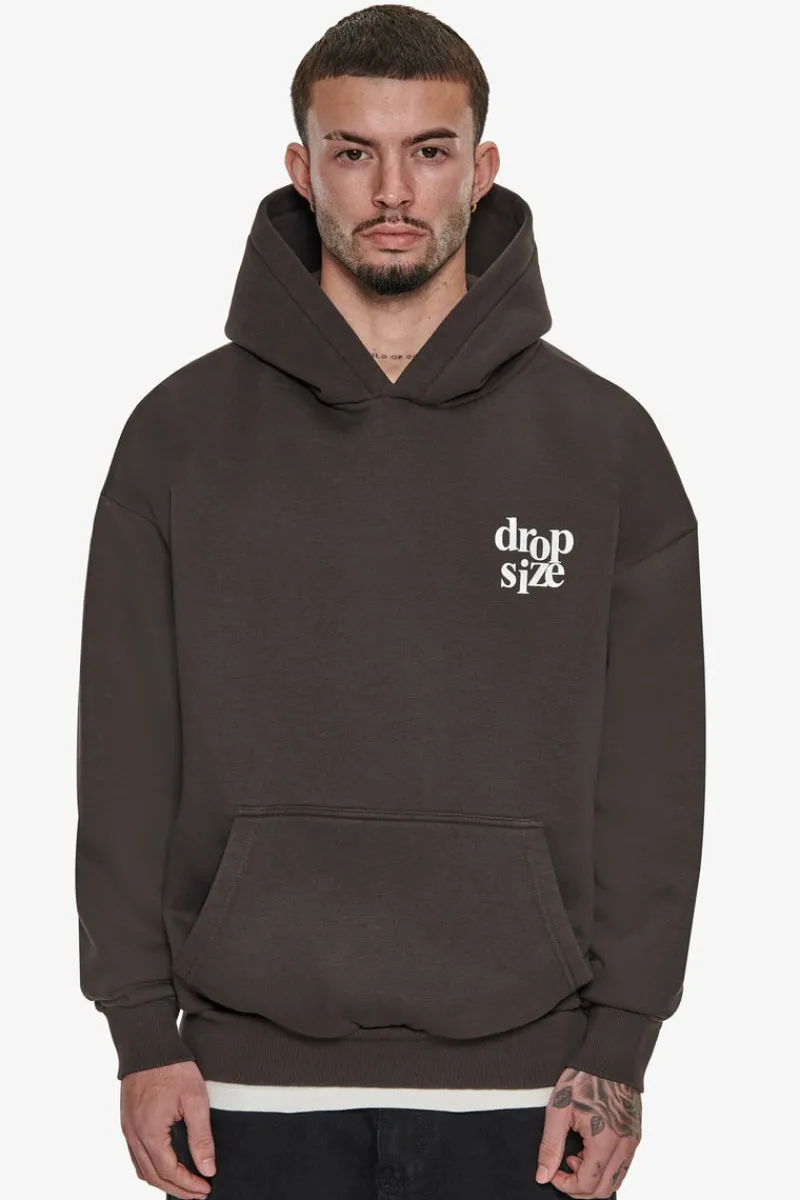 Hoodie<Dropsize Heavy Oversize Letters Hoodie Washed Black