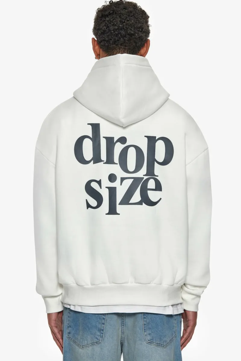 Hoodie<Dropsize Heavy Oversize Letters Hoodie Cream White / Steel Grey