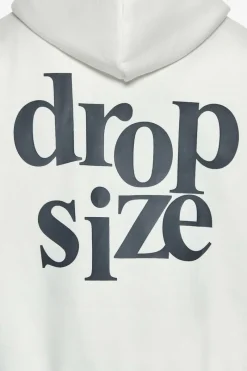 Hoodie<Dropsize Heavy Oversize Letters Hoodie Cream White / Steel Grey