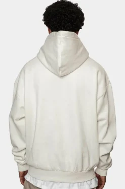 Hoodie<Dropsize Heavy Oversize Logo Design Hoodie Washed White