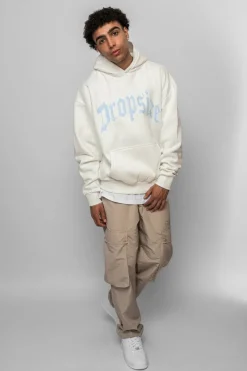 Hoodie<Dropsize Heavy Oversize Logo Design Hoodie Washed White