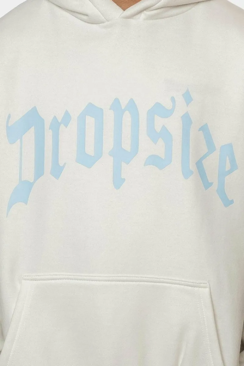 Hoodie<Dropsize Heavy Oversize Logo Design Hoodie Washed White