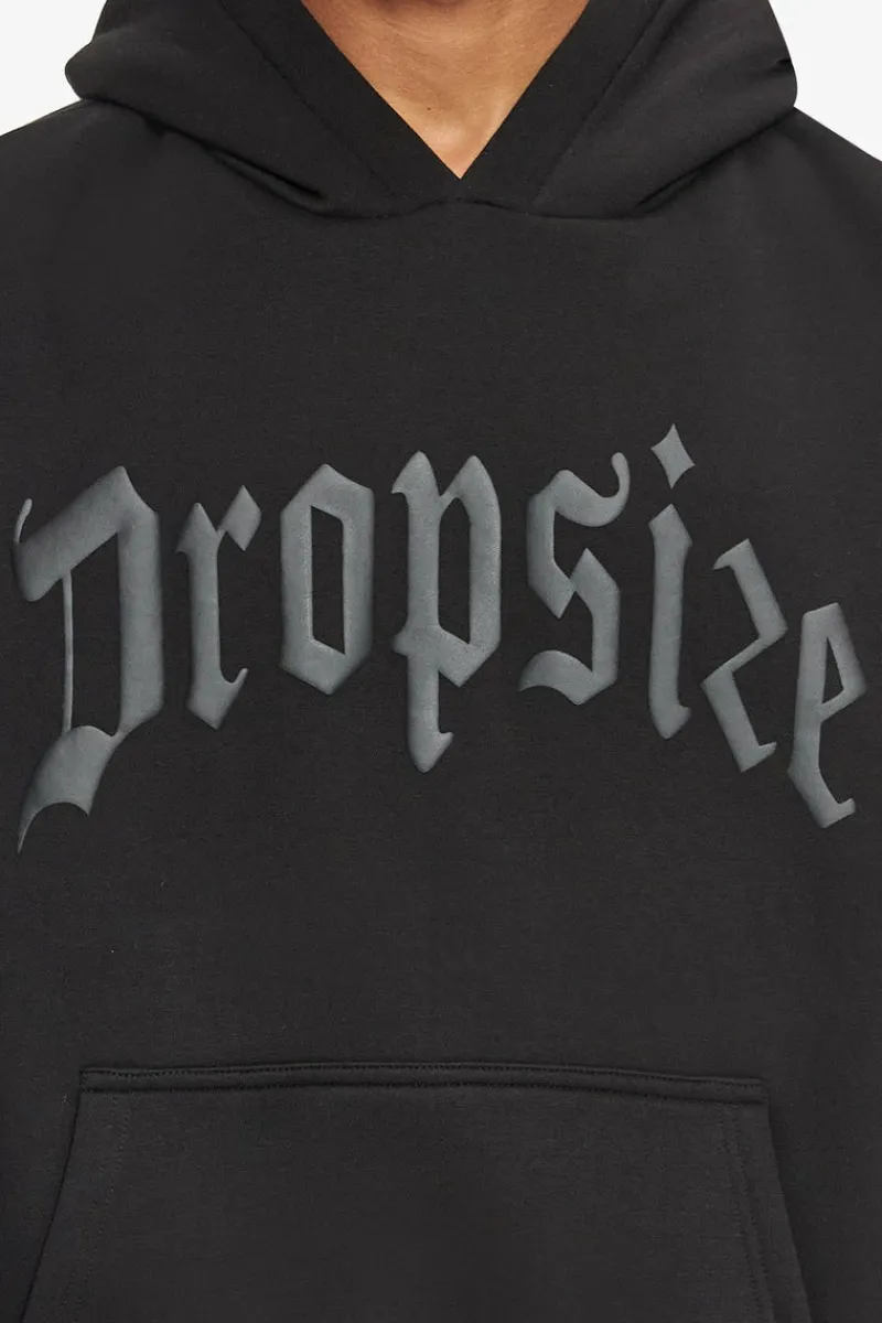 Hoodie<Dropsize Heavy Oversize Logo Puffer Print Hoodie Black