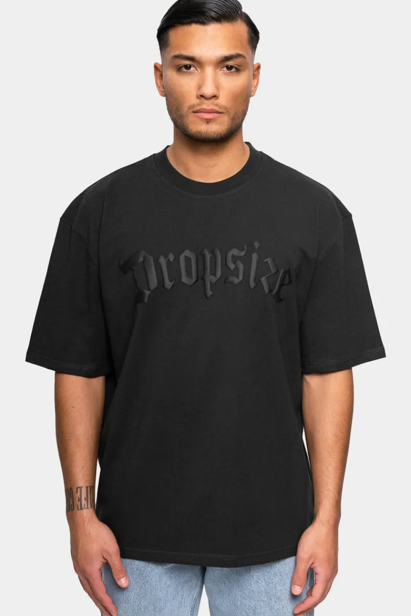 T-Shirt<Dropsize Heavy Oversize Logo Puffer Print T-Shirt Washed Black