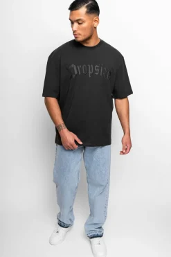 T-Shirt<Dropsize Heavy Oversize Logo Puffer Print T-Shirt Washed Black