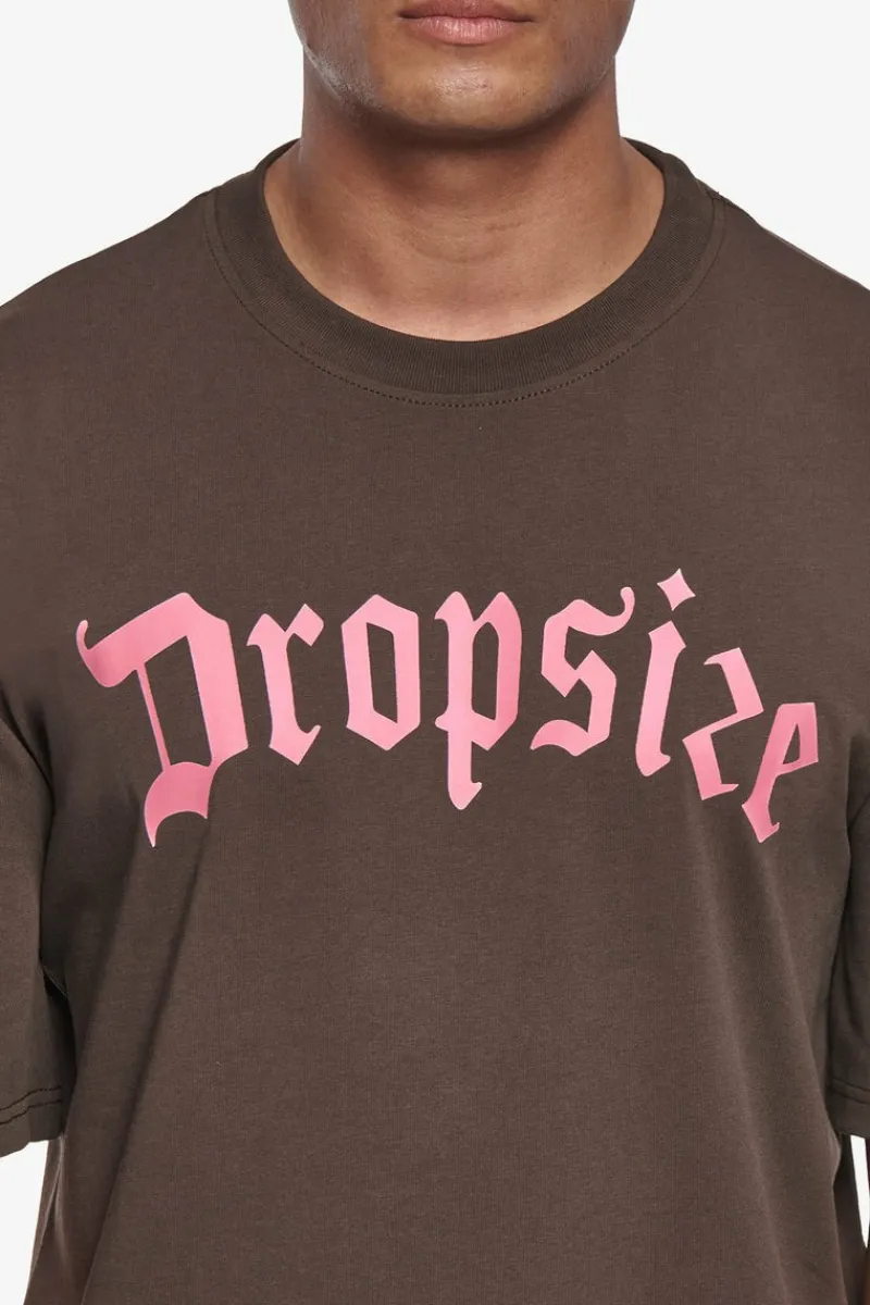 T-Shirt<Dropsize Heavy Oversize Logo T-Shirt Chocolate Brown