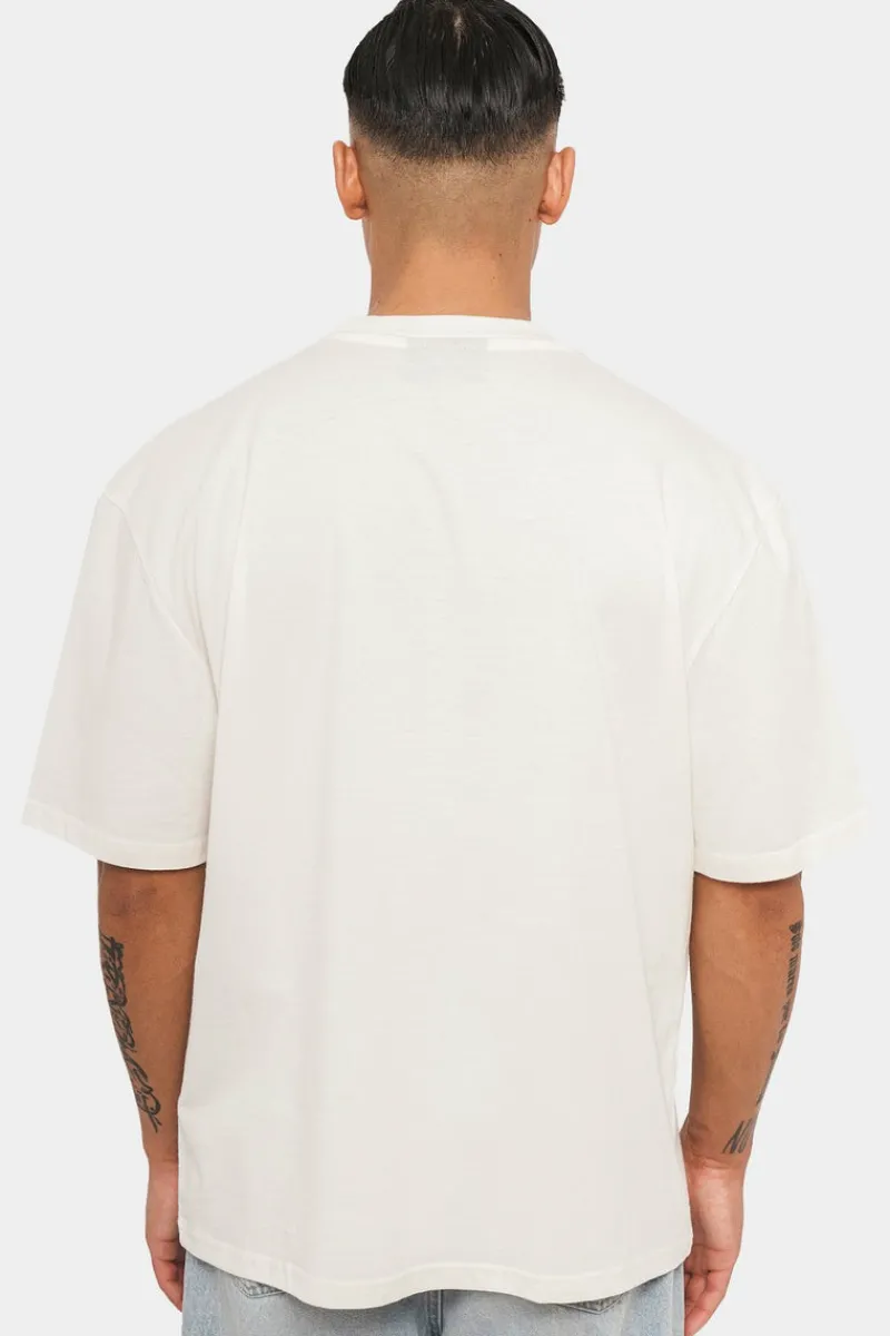 T-Shirt<Dropsize Heavy Oversize Logo T-Shirt Cream White/ Baby Blue