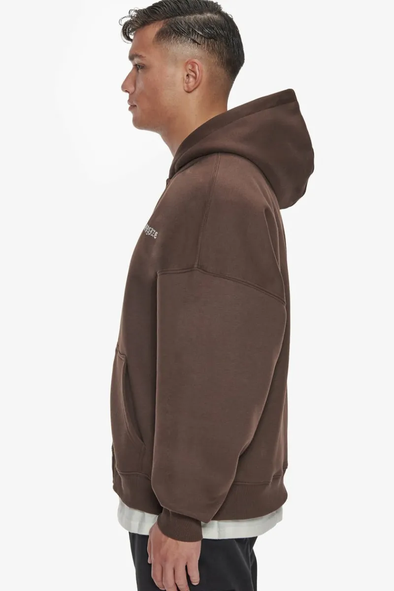 Zipper<Dropsize Heavy Oversize Logo Zip Hoodie Chocolate
