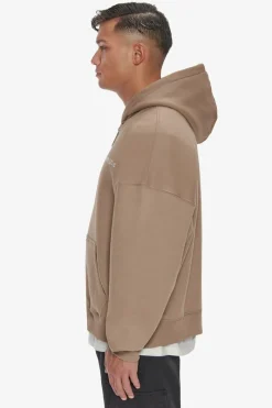 Zipper<Dropsize Heavy Oversize Logo Zip Hoodie Silver Mink
