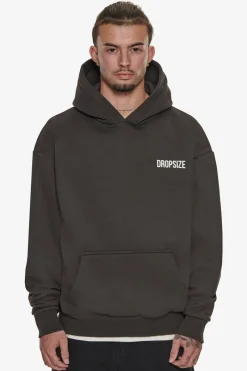 Hoodie<Dropsize Heavy Oversize Marble Worldwide Hoodie Washed Black