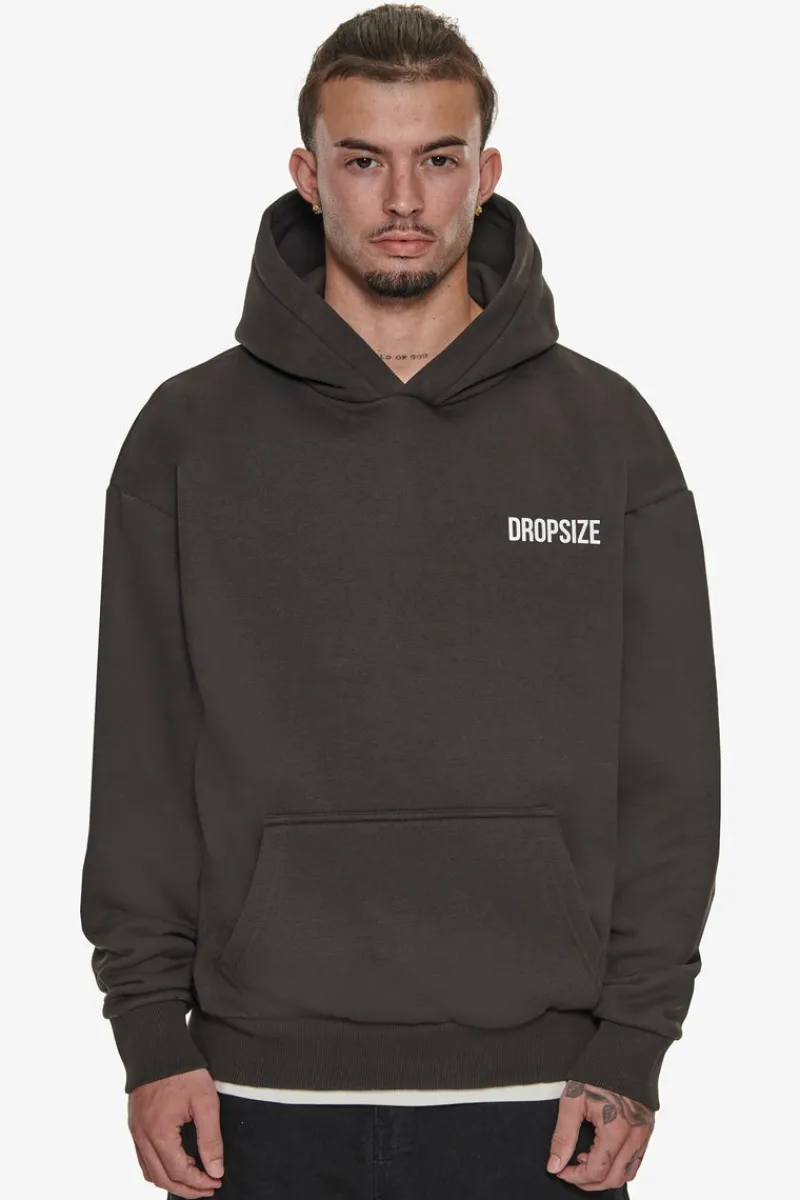 Hoodie<Dropsize Heavy Oversize Marble Worldwide Hoodie Washed Black