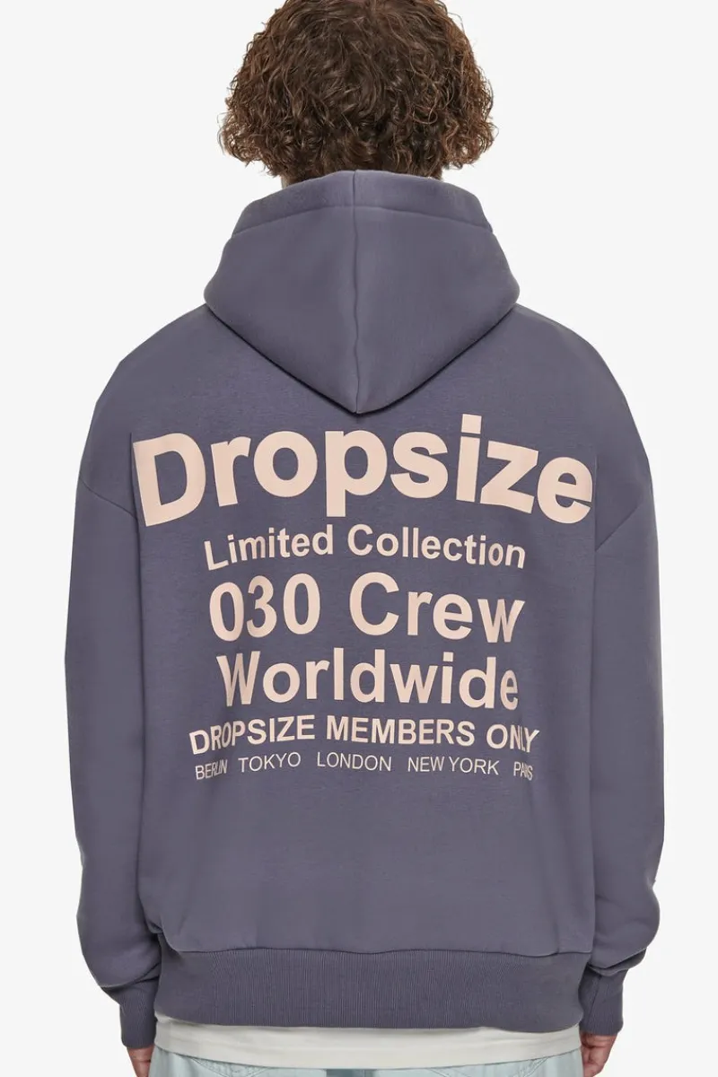 Hoodie<Dropsize Heavy Oversize Members Only Hoodie Blue Granite
