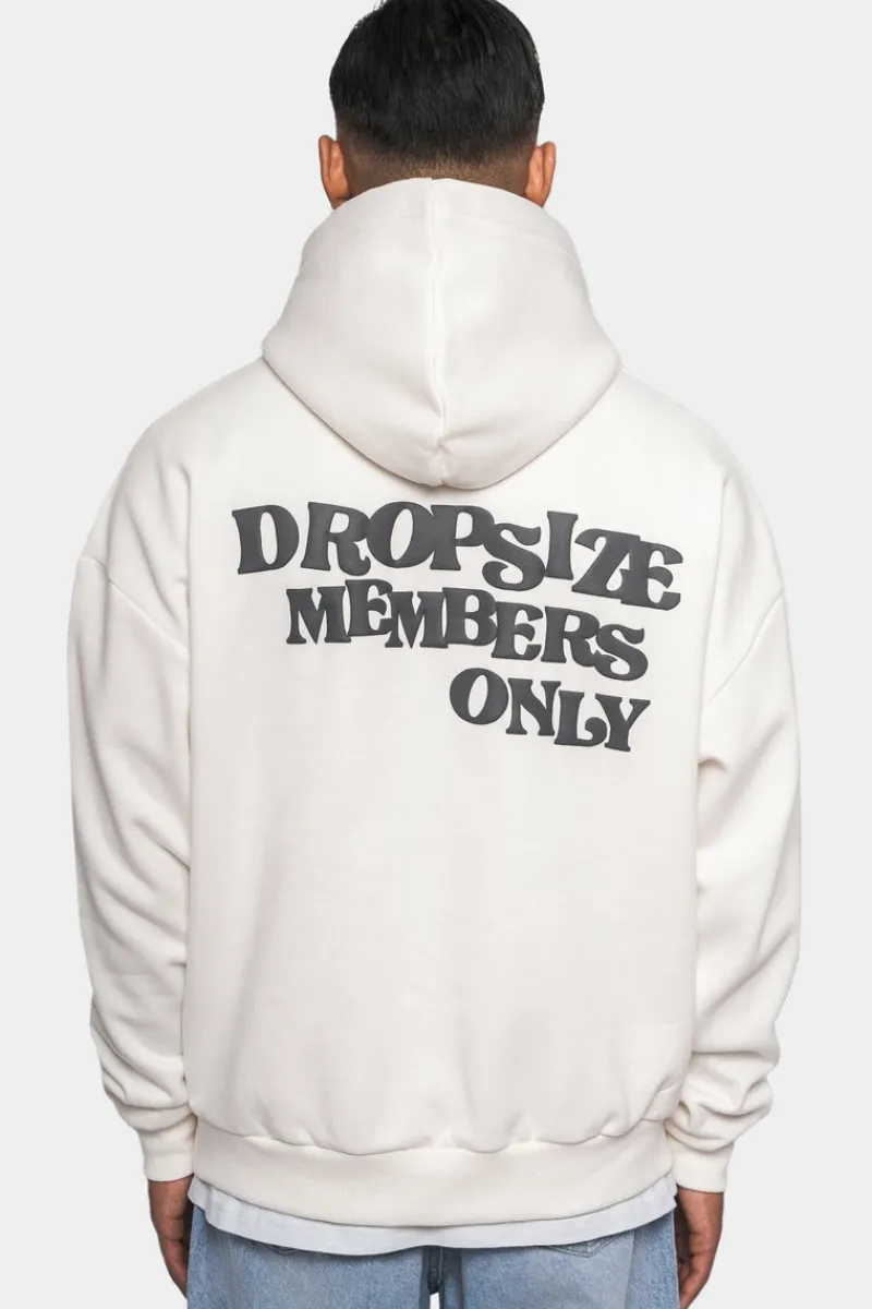 Hoodie<Dropsize Heavy Oversize ''Members Only'' Hoodie Cream White