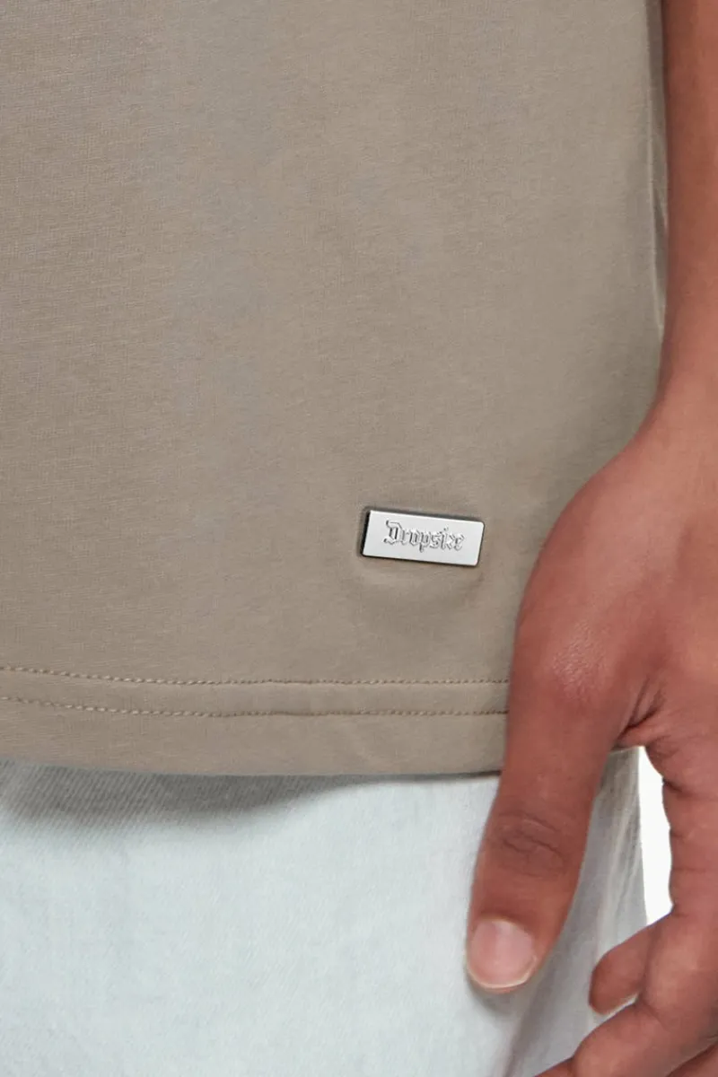 T-Shirt<Dropsize Heavy Oversize Metal Patch Basic T-Shirt Simply Taupe