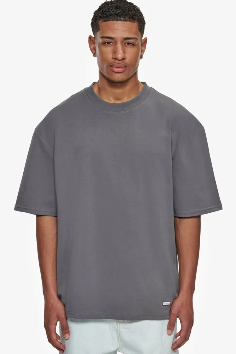 T-Shirt<Dropsize Heavy Oversize Metal Patch Basic T-Shirt Grey