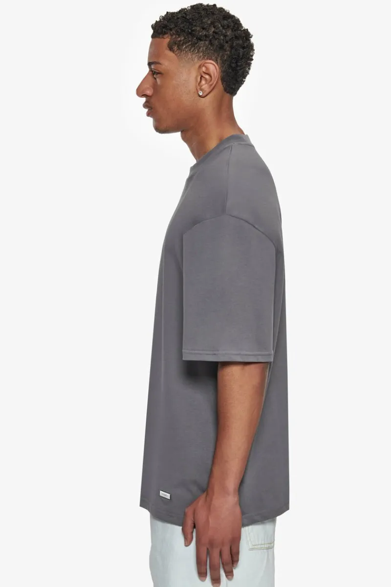 T-Shirt<Dropsize Heavy Oversize Metal Patch Basic T-Shirt Grey