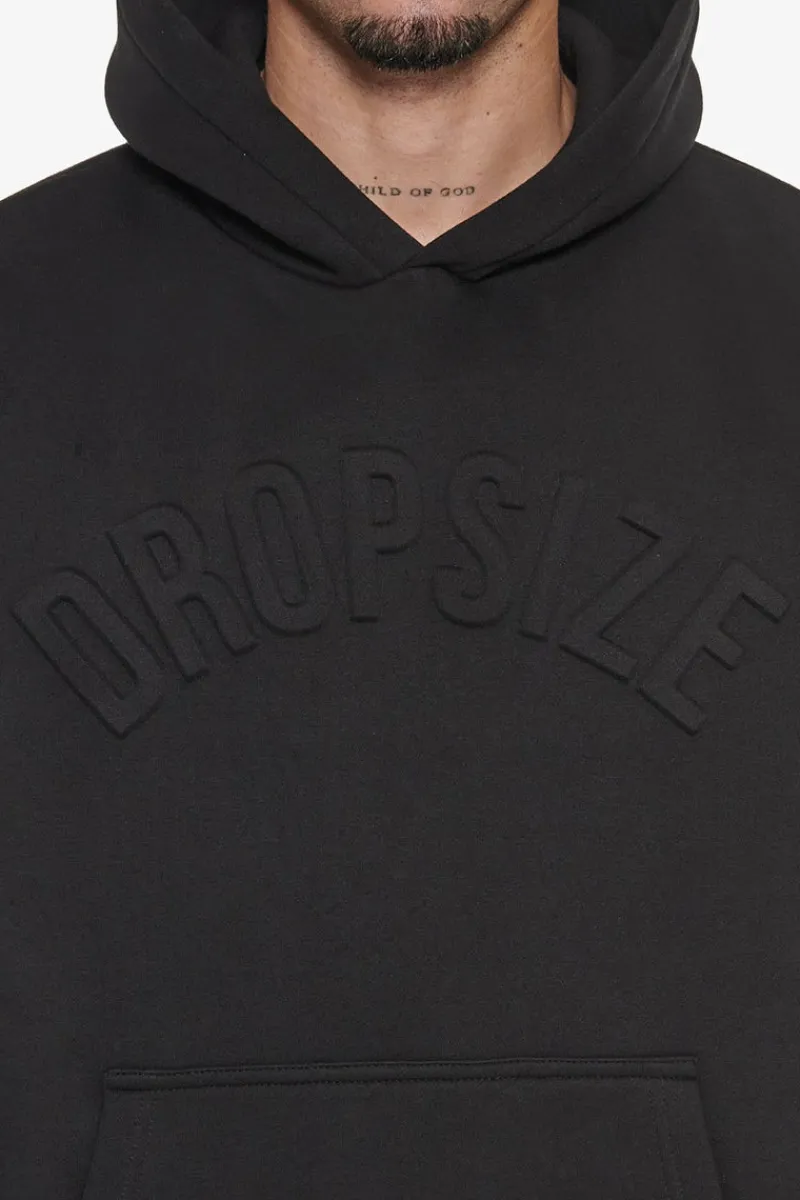 Hoodie<Dropsize Heavy Oversize Mid Hd Hoodie Black Embossed
