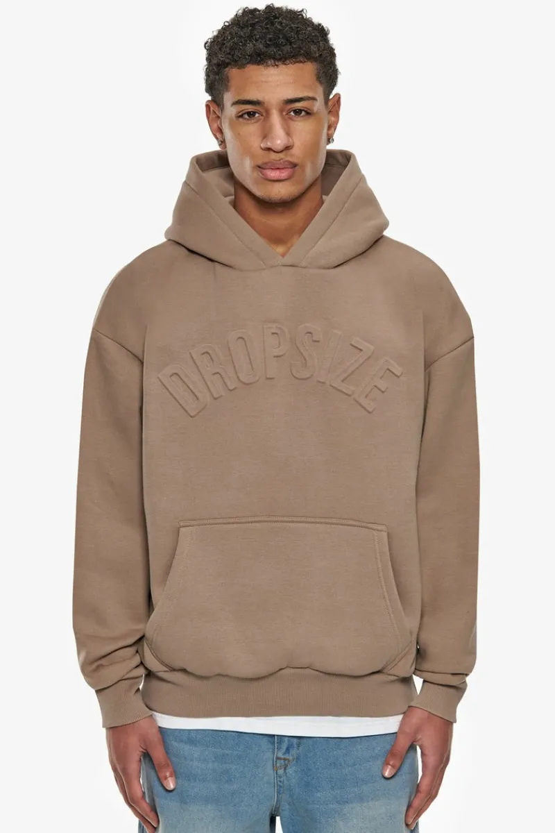 Hoodie<Dropsize Heavy Oversize Mid Hd Hoodie Silver Mink Embossed