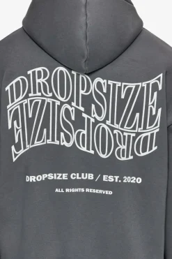 Zipper<Dropsize Heavy Oversize Mirrored Logo Zip-Hoodie Grey