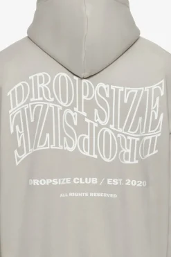 Zipper<Dropsize Heavy Oversize Mirrored Logo Zip-Hoodie Stone