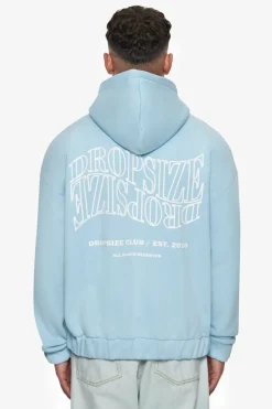 Zipper<Dropsize Heavy Oversize Mirrored Logo Zip-Hoodie Baby Blue