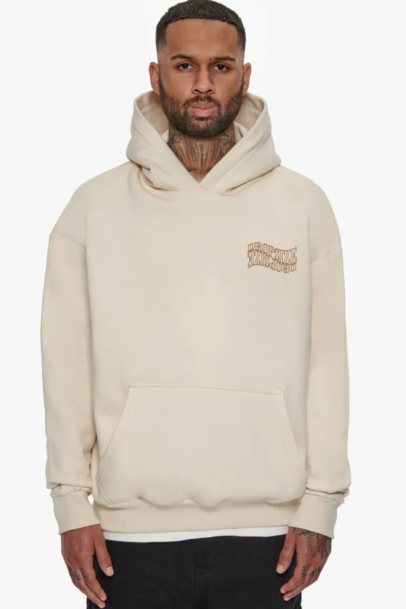 Hoodie<Dropsize Heavy Oversize Mirrored Logo Hoodie Coconut Milk
