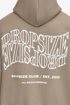 Hoodie<Dropsize Heavy Oversize Mirrored Logo Hoodie Simply Taupe