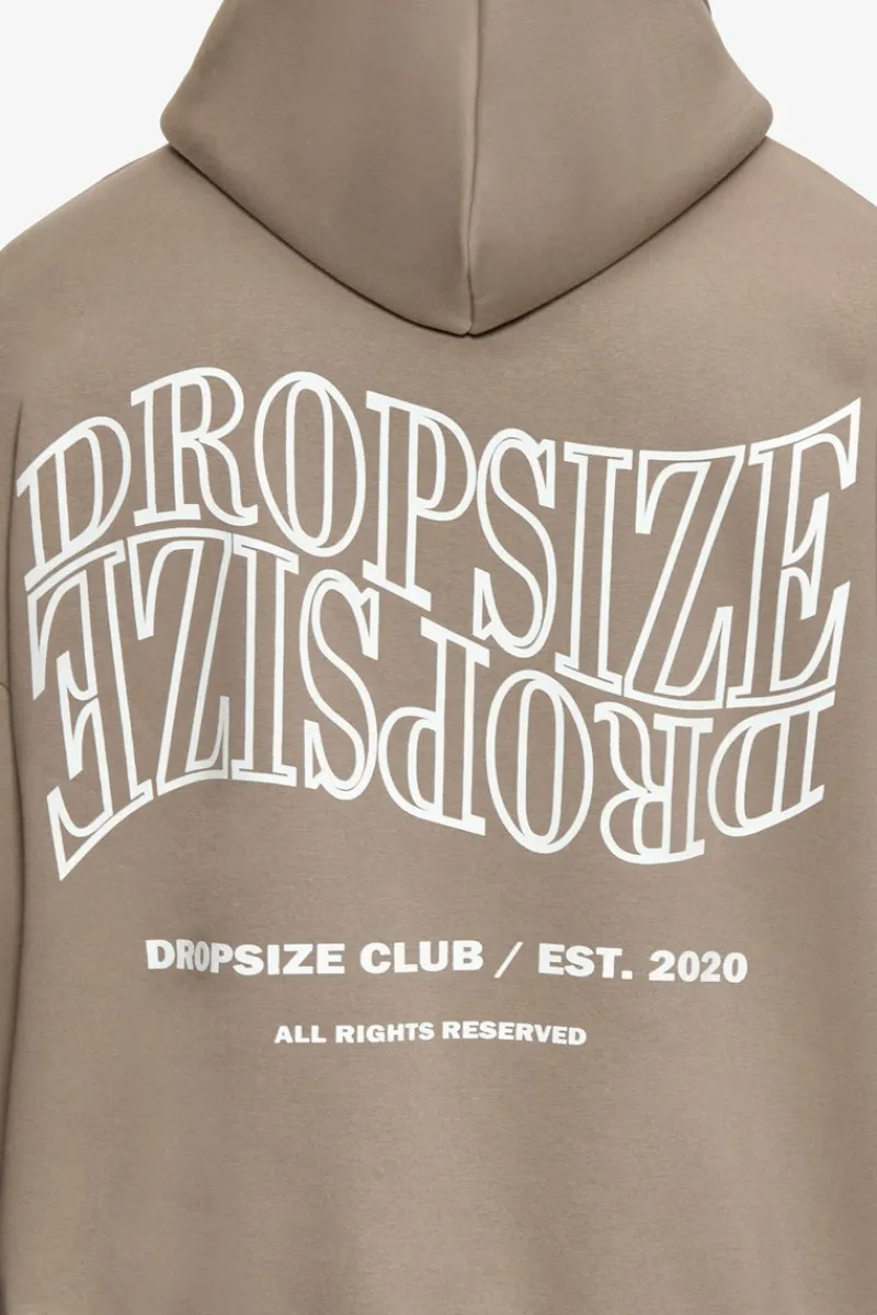 Hoodie<Dropsize Heavy Oversize Mirrored Logo Hoodie Simply Taupe