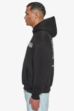 Hoodie<Dropsize Heavy Oversize Mirrored Logo Hoodie Black/White