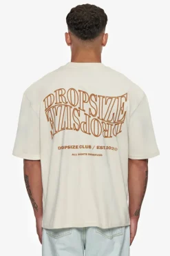 T-Shirt<Dropsize Heavy Oversize Mirrored Logo T-Shirt Coconut Milk