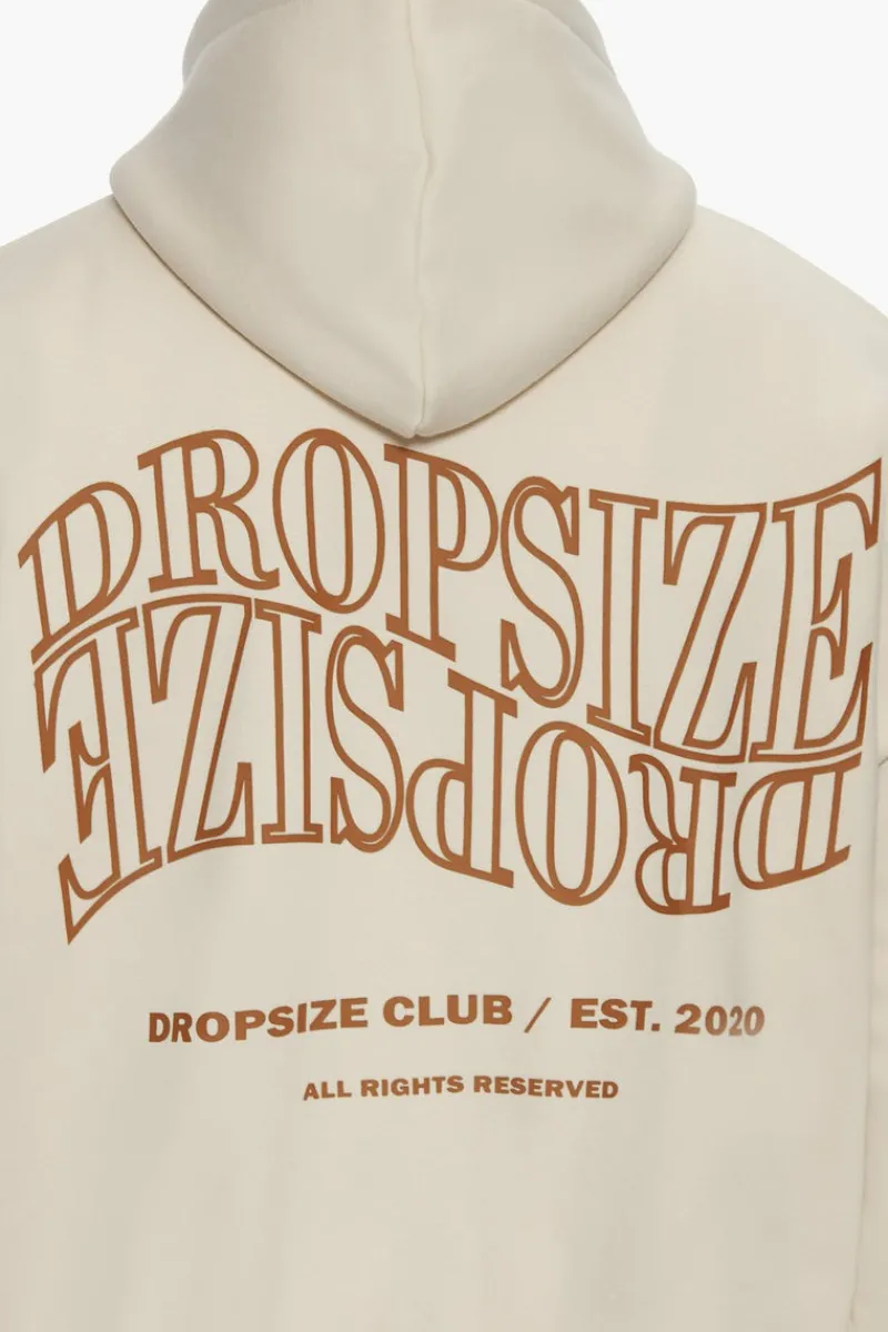 Zipper<Dropsize Heavy Oversize Mirrored Logo Zip-Hoodie Coconut Milk