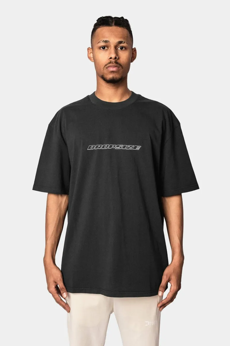 T-Shirt<Dropsize Heavy Oversize Mobile Phone T-Shirt Washed Black