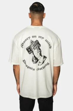 T-Shirt<Dropsize Heavy Oversize ''Money On My Mind'' T-Shirt Cream White