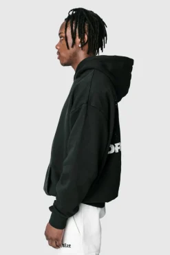 Hoodie<Dropsize Heavy Oversize Moon Design Hoodie Washed Black