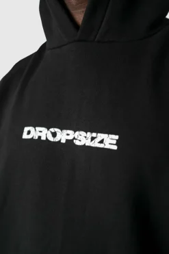 Hoodie<Dropsize Heavy Oversize Moon Design Hoodie Washed Black