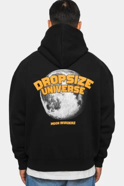 Hoodie<Dropsize Heavy Oversize ''Moon Invaderz'' Hoodie Black