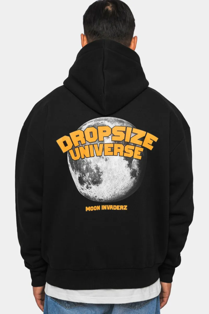 Hoodie<Dropsize Heavy Oversize ''Moon Invaderz'' Hoodie Black