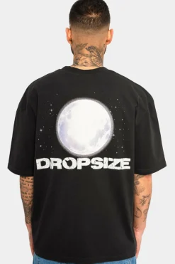 T-Shirt<Dropsize Heavy Oversize Moon T-Shirt Washed Black