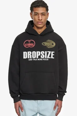 Hoodie<Dropsize Heavy Oversize More Focus Hoodie Washed Black