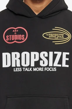 Hoodie<Dropsize Heavy Oversize More Focus Hoodie Washed Black