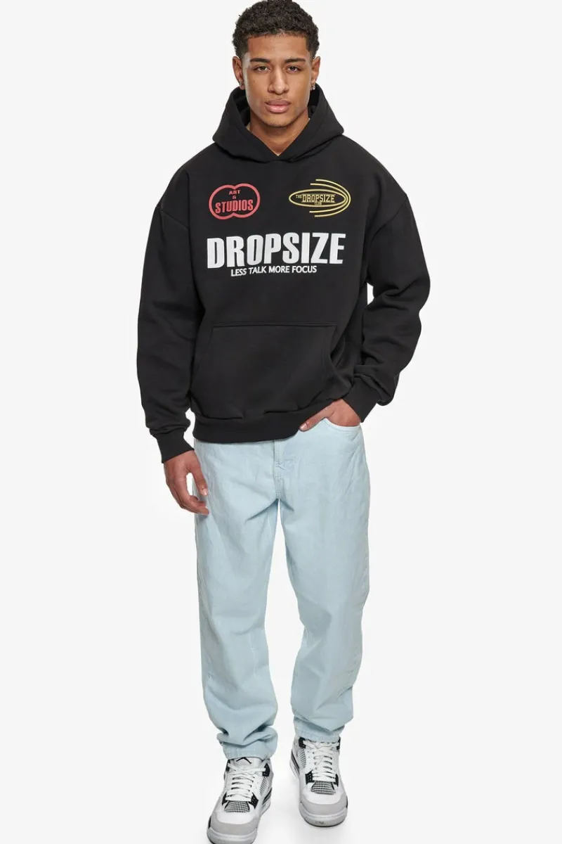 Hoodie<Dropsize Heavy Oversize More Focus Hoodie Washed Black
