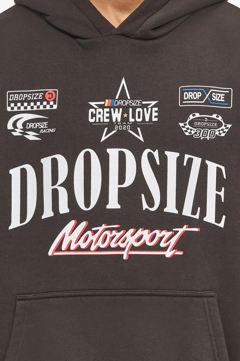 Hoodie<Dropsize Heavy Oversize Motorsport Hoodie Washed Black