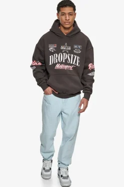 Hoodie<Dropsize Heavy Oversize Motorsport Hoodie Washed Black