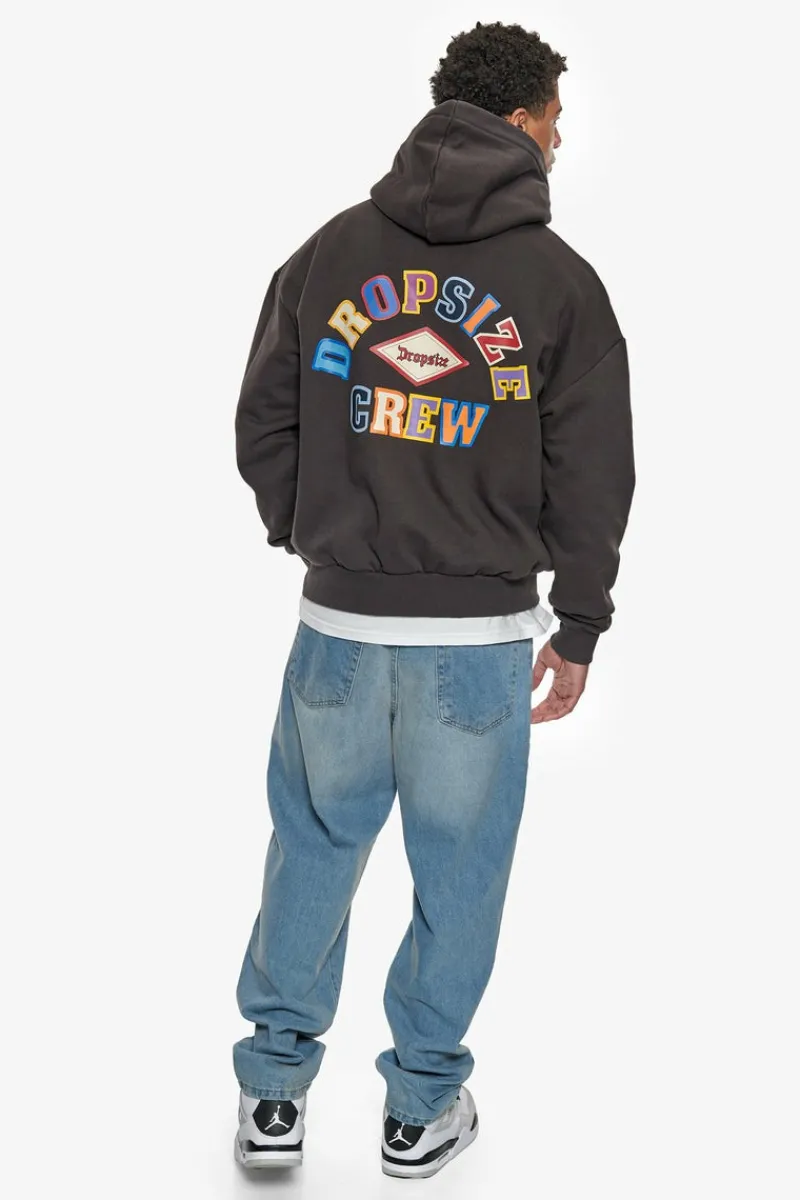 Hoodie<Dropsize Heavy Oversize Multicolor Logo Hoodie Washed Black