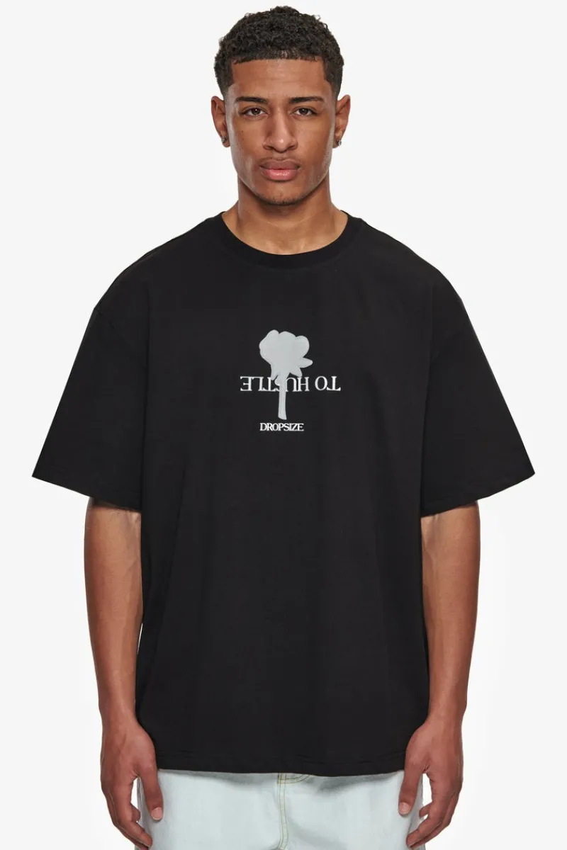 T-Shirt<Dropsize Heavy Oversize Need To Hustle T-Shirt Black