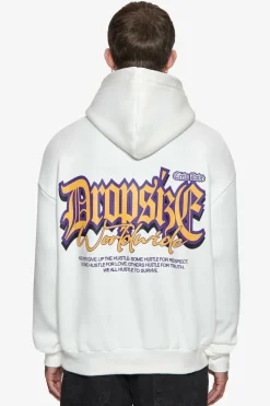 Hoodie<Dropsize Heavy Oversize Never Give Up Hoodie Washed White
