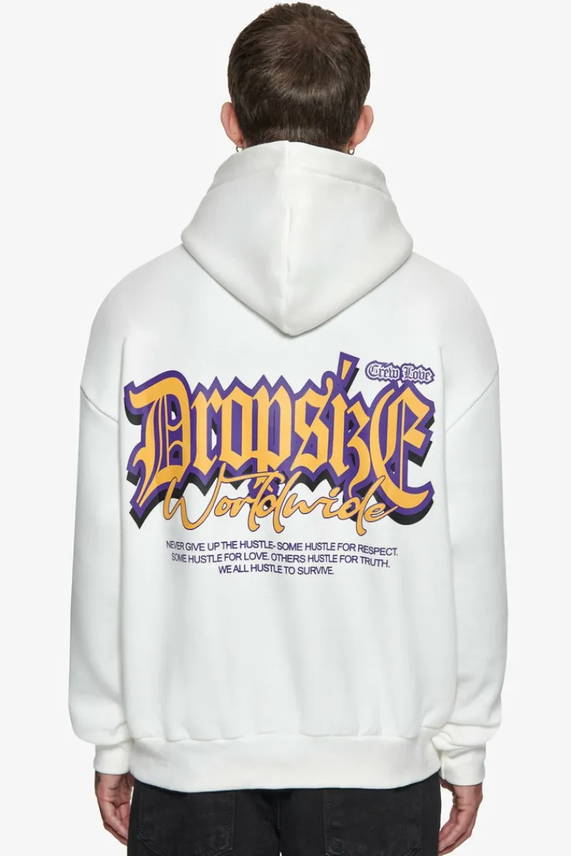 Hoodie<Dropsize Heavy Oversize Never Give Up Hoodie Washed White